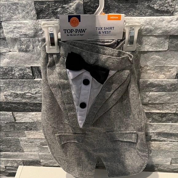 Top Paw Other - Top Paw Gray Tux Shirt & Vest for Dogs